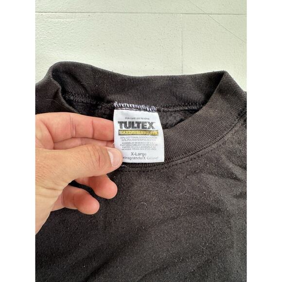 Vintage XL TULTEX Crewneck Sweatshirt Blank Black - Picture 3 of 3